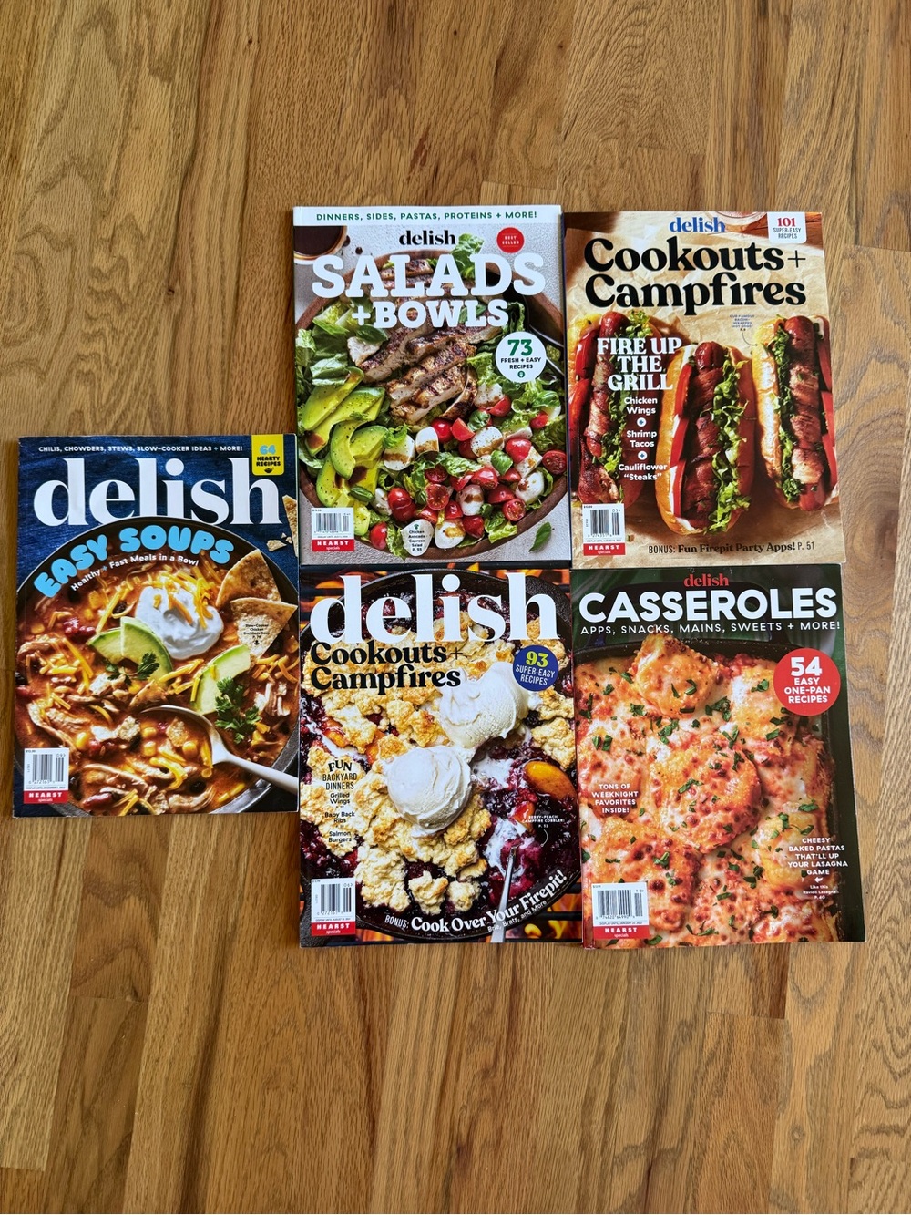 Bundle of 5 Delish Magazine Cookbooks